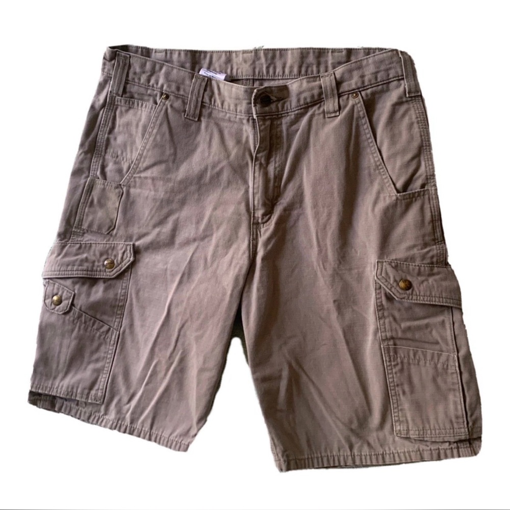 Carhartt Cargo Shorts Size 36 Beige Brown Pockets Carpenter Utility Relaxed Fit